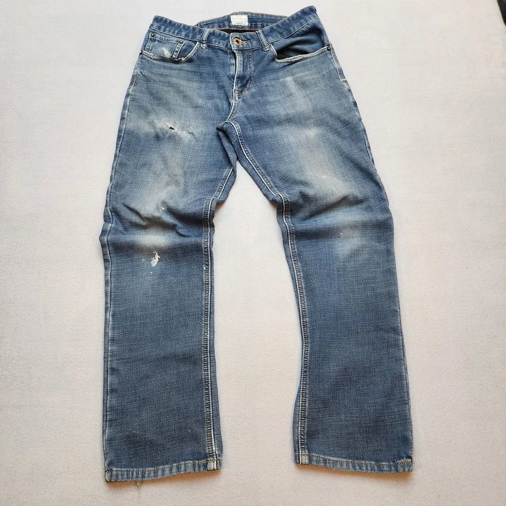 Weatherproof Vintage Fleece Lined Jeans Men's 32x32 Regular Fit Distressed Blue
